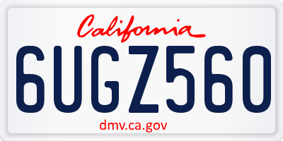 CA license plate 6UGZ560