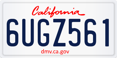 CA license plate 6UGZ561