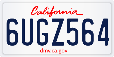CA license plate 6UGZ564