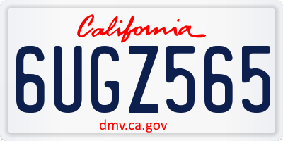 CA license plate 6UGZ565