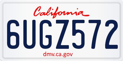 CA license plate 6UGZ572