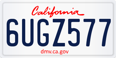 CA license plate 6UGZ577
