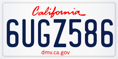 CA license plate 6UGZ586