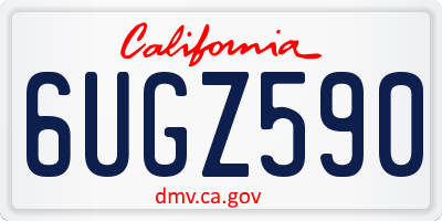 CA license plate 6UGZ590