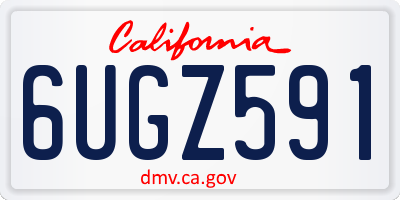 CA license plate 6UGZ591