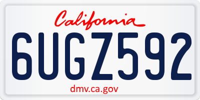 CA license plate 6UGZ592