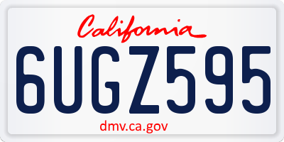 CA license plate 6UGZ595