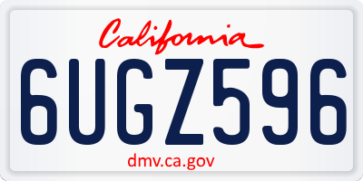 CA license plate 6UGZ596