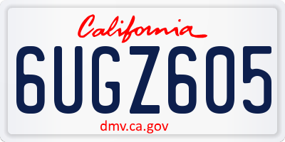 CA license plate 6UGZ605
