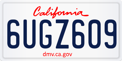 CA license plate 6UGZ609