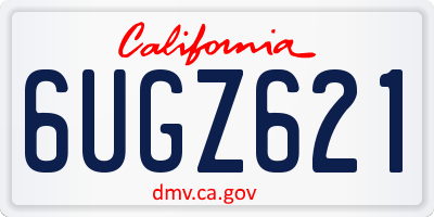 CA license plate 6UGZ621