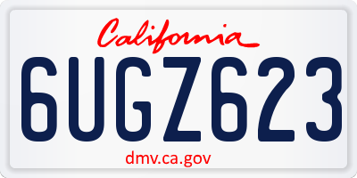 CA license plate 6UGZ623