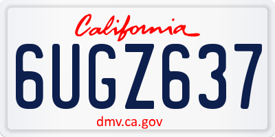 CA license plate 6UGZ637