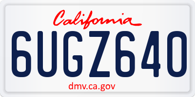 CA license plate 6UGZ640