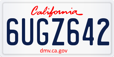 CA license plate 6UGZ642