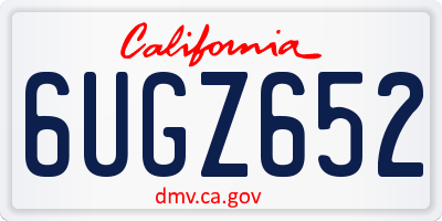CA license plate 6UGZ652