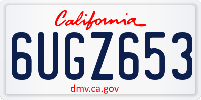 CA license plate 6UGZ653