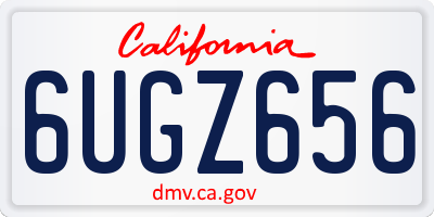 CA license plate 6UGZ656