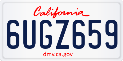 CA license plate 6UGZ659