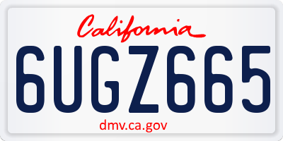 CA license plate 6UGZ665