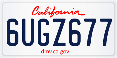 CA license plate 6UGZ677