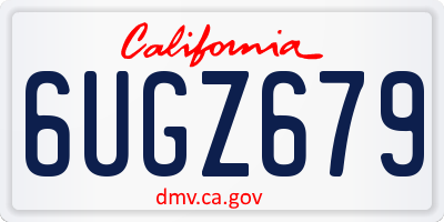 CA license plate 6UGZ679