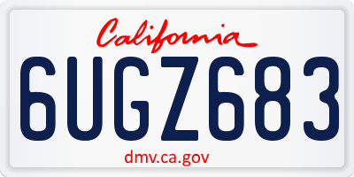 CA license plate 6UGZ683