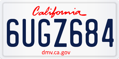 CA license plate 6UGZ684