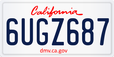 CA license plate 6UGZ687