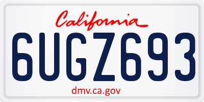 CA license plate 6UGZ693