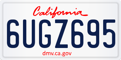 CA license plate 6UGZ695
