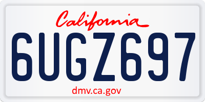 CA license plate 6UGZ697