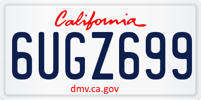 CA license plate 6UGZ699
