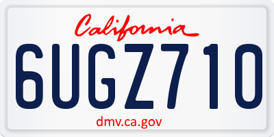 CA license plate 6UGZ710