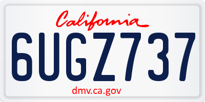 CA license plate 6UGZ737