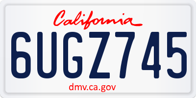 CA license plate 6UGZ745