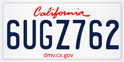 CA license plate 6UGZ762