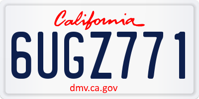CA license plate 6UGZ771