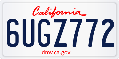 CA license plate 6UGZ772