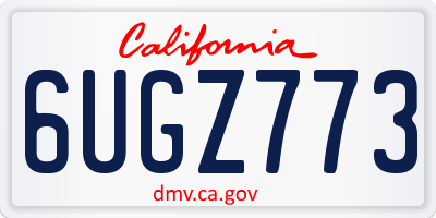 CA license plate 6UGZ773