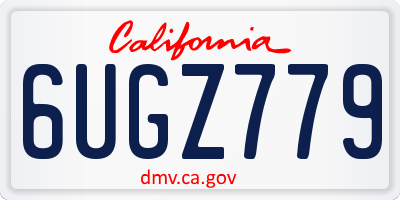 CA license plate 6UGZ779
