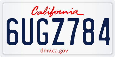 CA license plate 6UGZ784