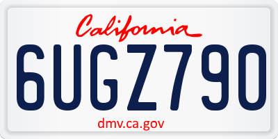 CA license plate 6UGZ790