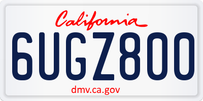 CA license plate 6UGZ800