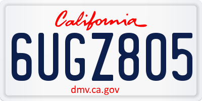 CA license plate 6UGZ805