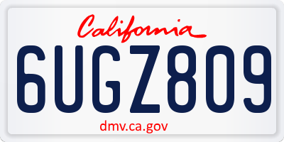 CA license plate 6UGZ809