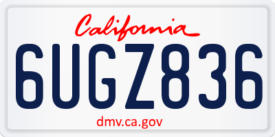 CA license plate 6UGZ836