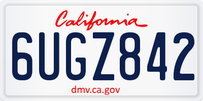 CA license plate 6UGZ842