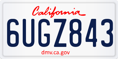 CA license plate 6UGZ843