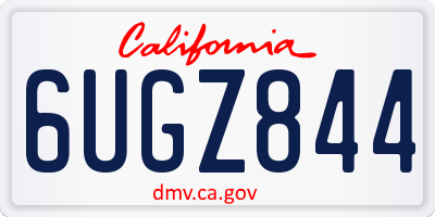 CA license plate 6UGZ844